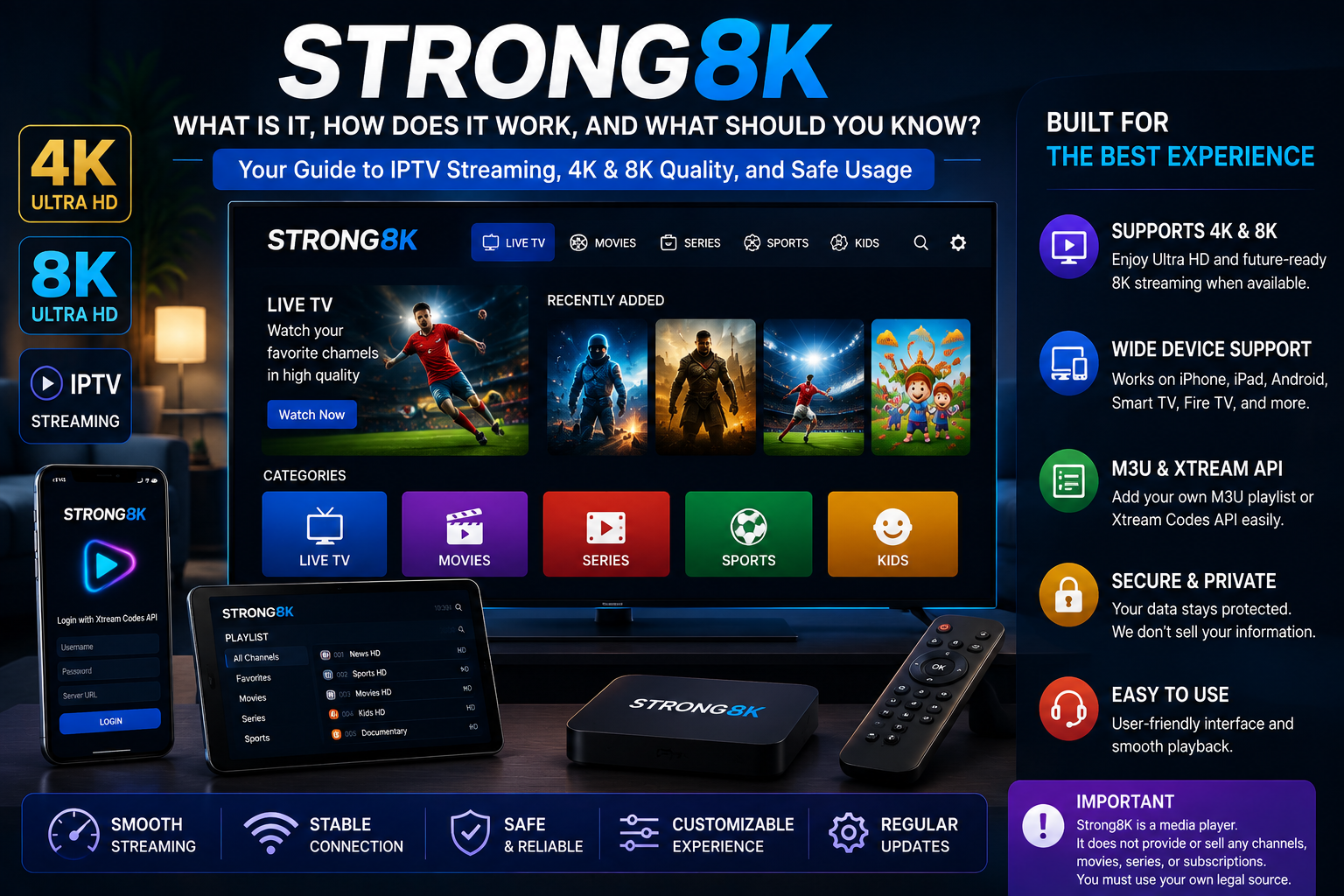 Strong8K IPTV player guide for 4K and 8K streaming