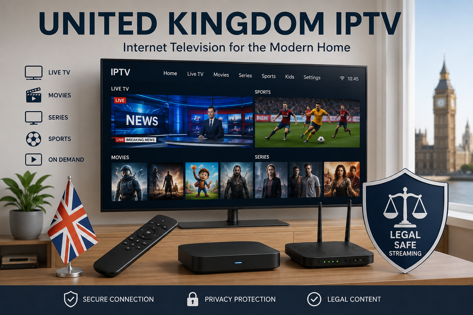 United Kingdom IPTV guide for internet-based television