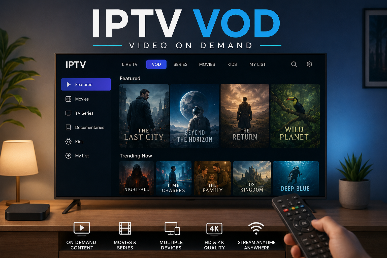IPTV VOD video on demand on a connected television