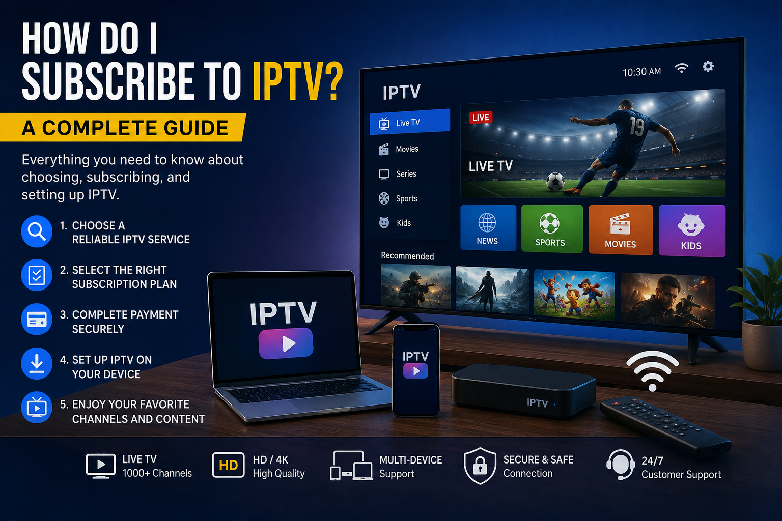 How do I subscribe to IPTV complete guide showing IPTV setup on TV and other devices