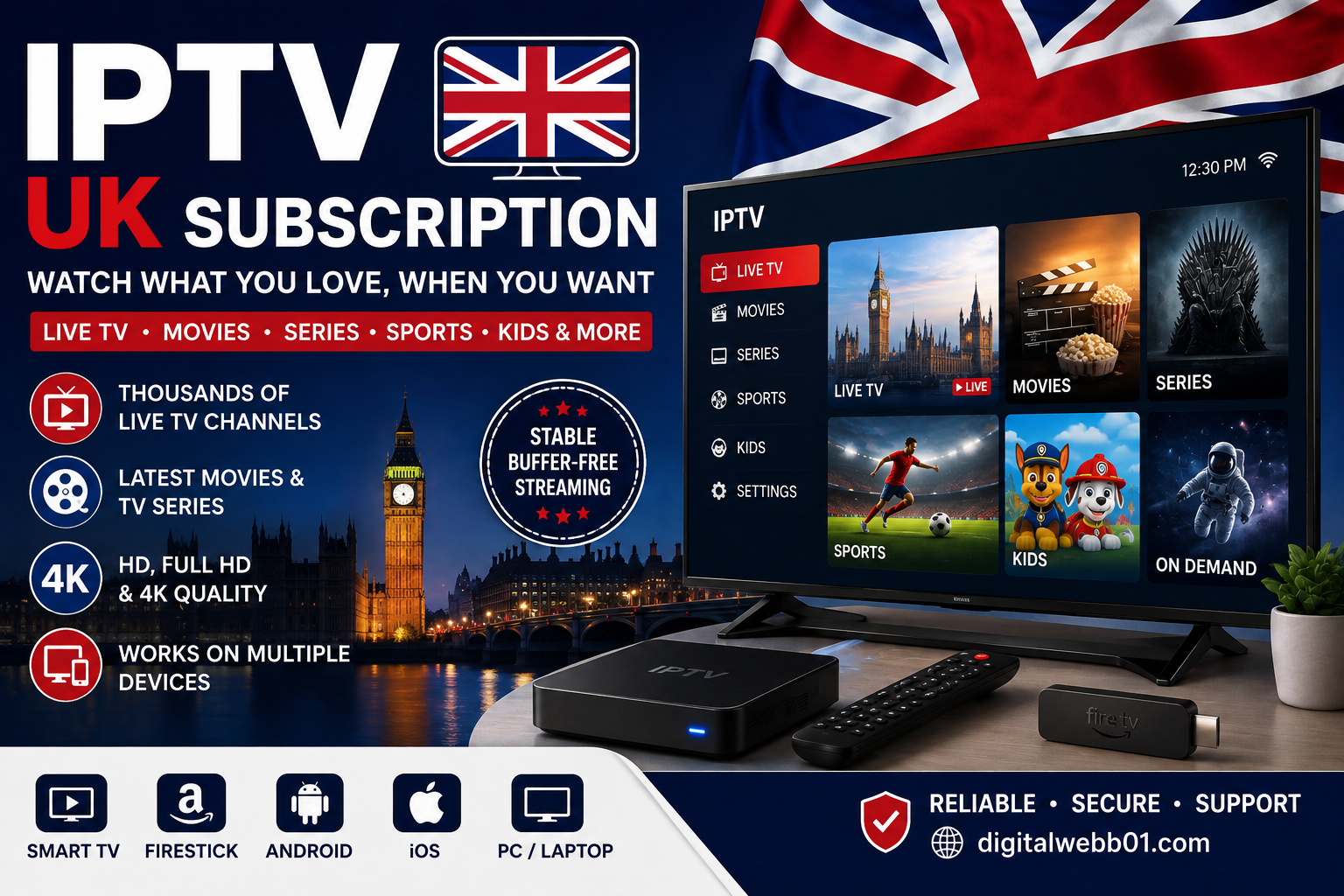 IPTV UK subscription guide for Smart TV and streaming devices