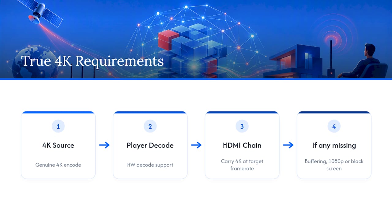 Diagram of 4K IPTV playback requirements
